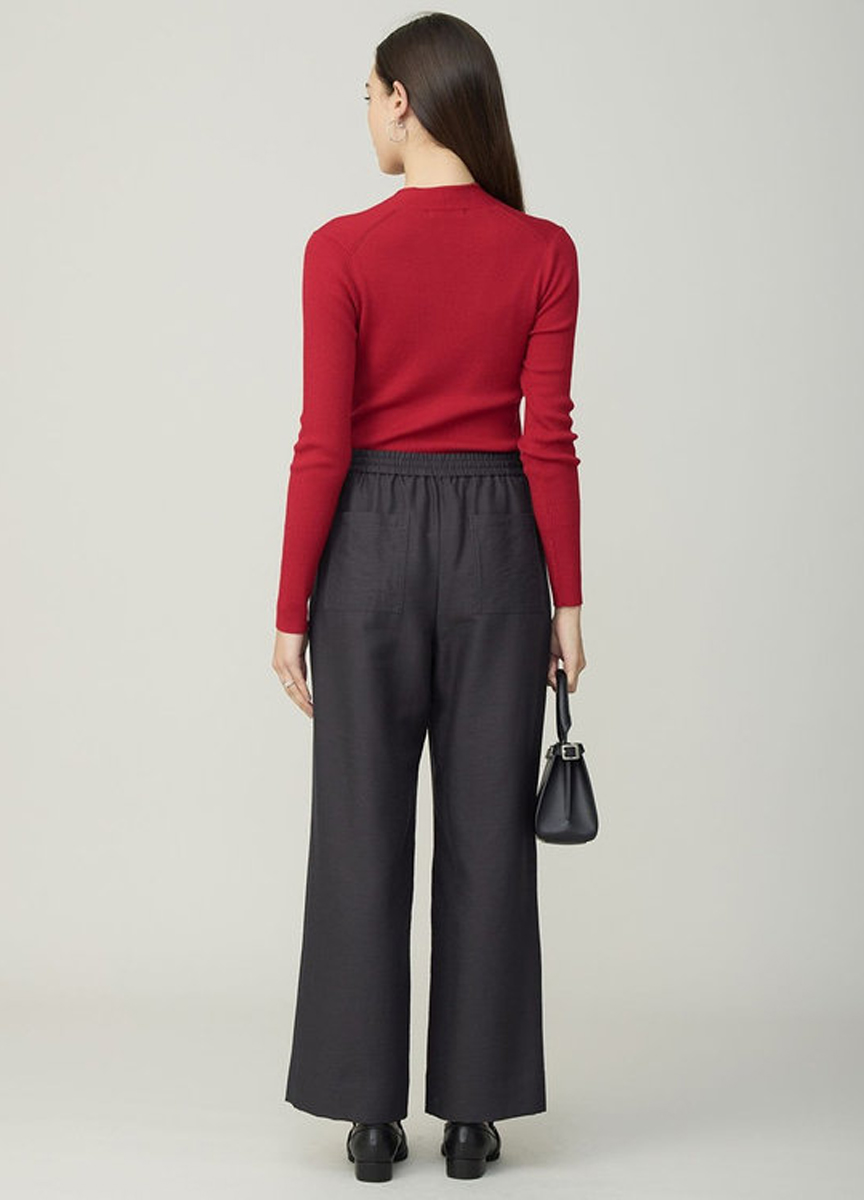 定番配色設計V領針織衫